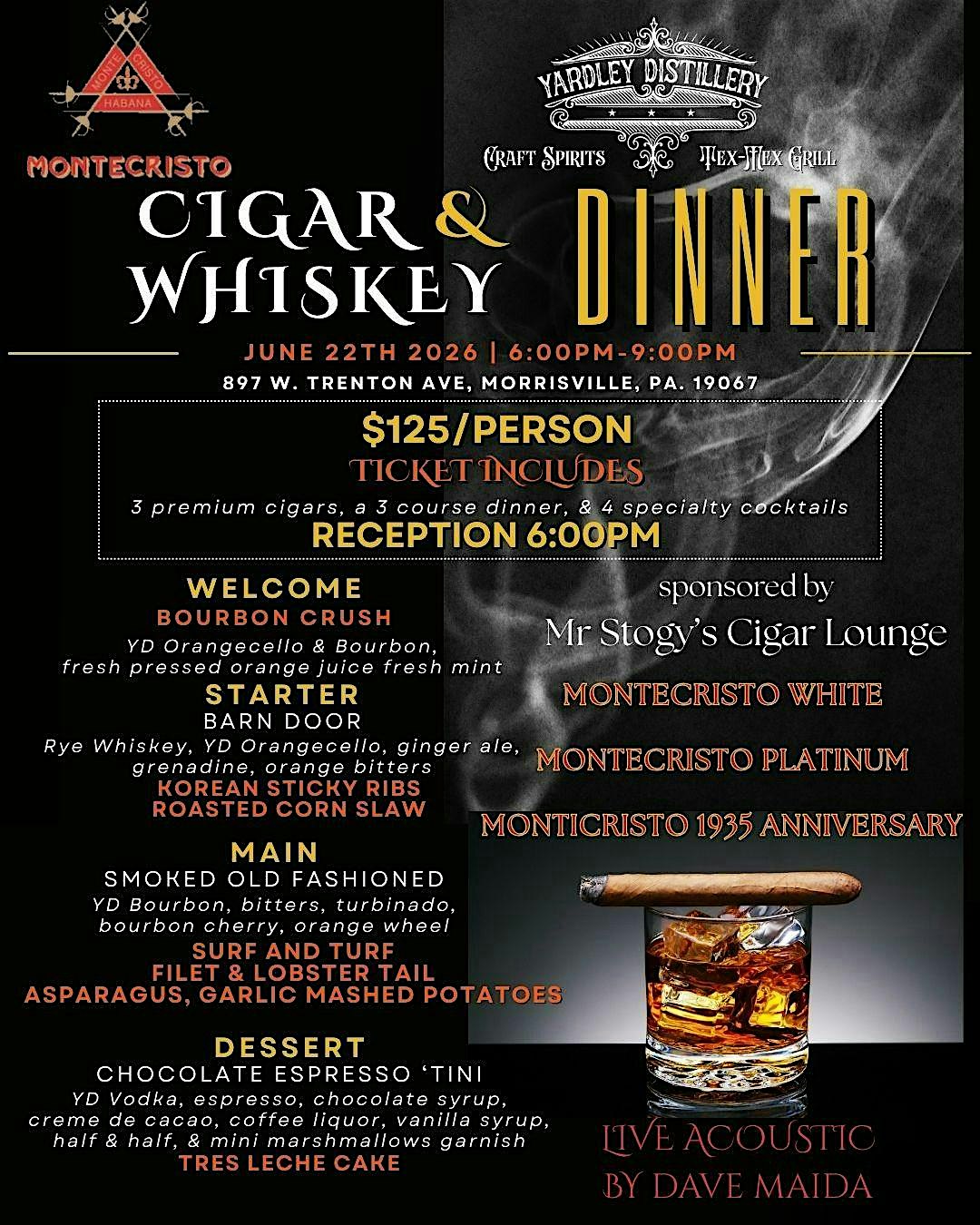 Montecristo Cigar Whiskey Dinner